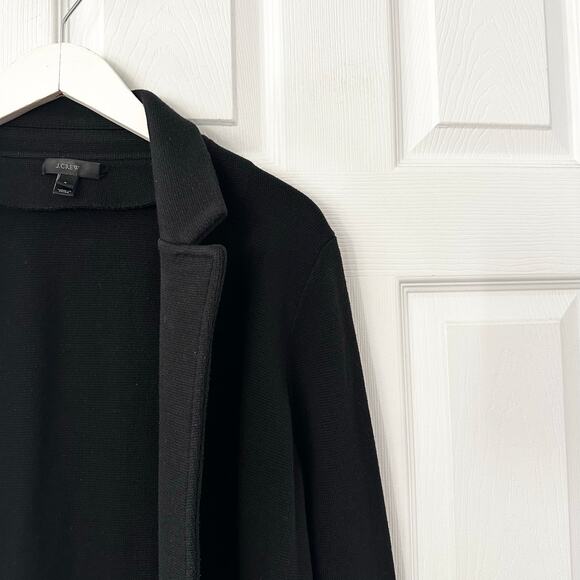 J Crew Black Sophie J0244 Open Front Relaxed Fit Blazer Sweater Jacket Small - Picture 5 of 10